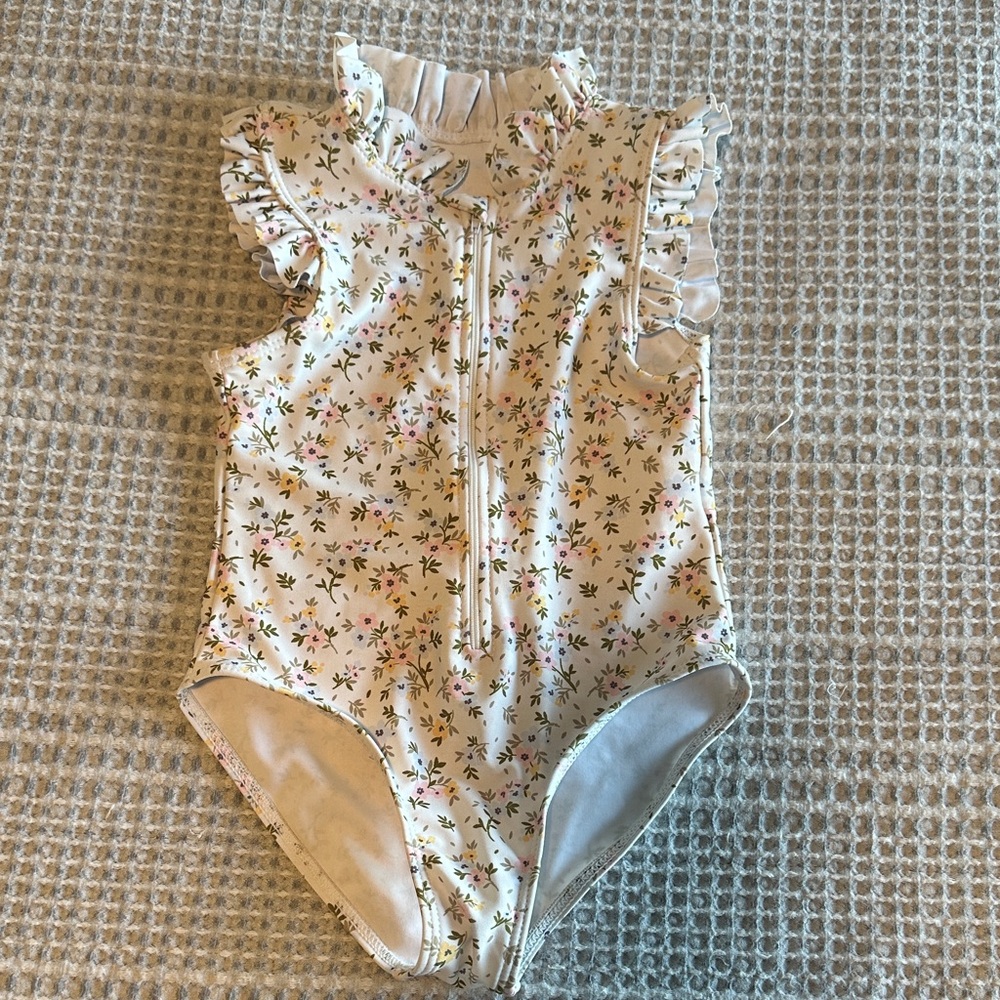 SHEIN Floral Kids One Piece with Ruffles